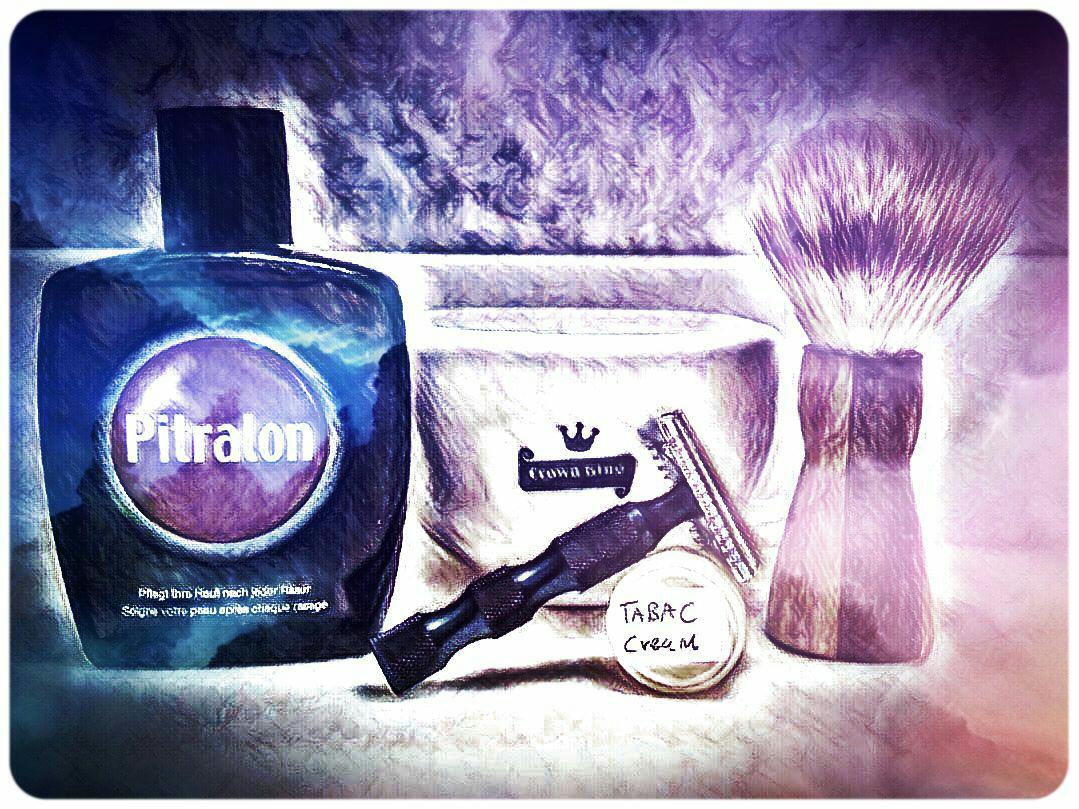 LettuceRemember's tweet photo. #SampleWeek #PremierSOTD Classic Saturday with Tabac Shaving Cream & Pitralon Aftershave - "The Don" Razor Handle by @paragonshaving - Scuttle by Crown King aka @Douglas_Smythe #WetShaving https://t.co/HIhXaXqg0I