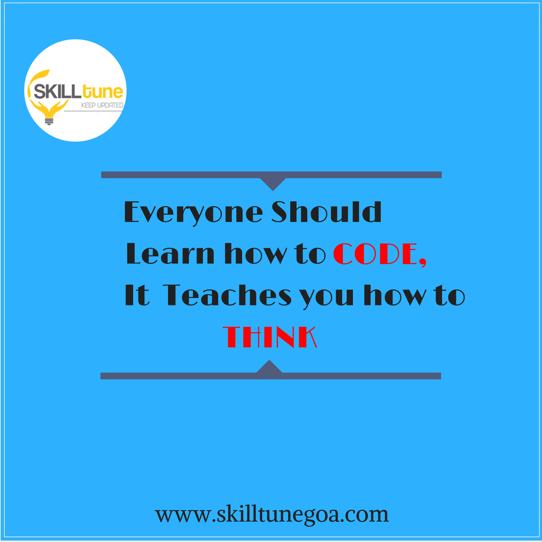 skilltunegoa's tweet photo. Everyone should learn how to CODE, It teaches you how to THINK.

#webtechnology #skilltune #php #phptraining #html #css3 #javascript #android #bootstrap #jquery #learning #education #empowerindia #digitalindia #digitalgoa

For more details visit us at https://t.co/4ewykKr7Z3 https://t.co/x75ytEfOYK