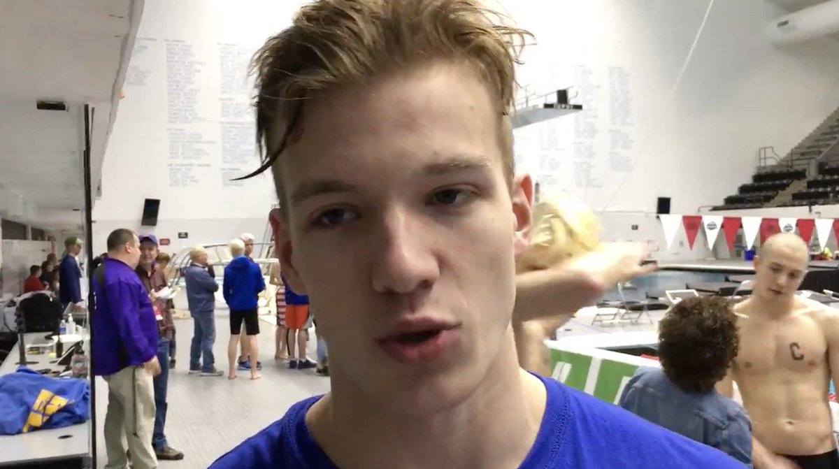 A little surprise in the background of <a href="/DavidWoods007/">David Woods</a>'s post-swim interview with <a href="/drew_kibler/">Drew Kibler</a> today: indy.st/2EQ0n9v
