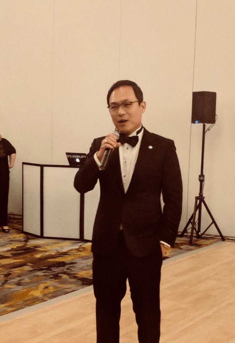 STOPSO's tweet photo. CEO Min Chong thanking and congratulating personnel at STOPSO’s annual party! #mgmparty18 https://t.co/hjCcPz8saF