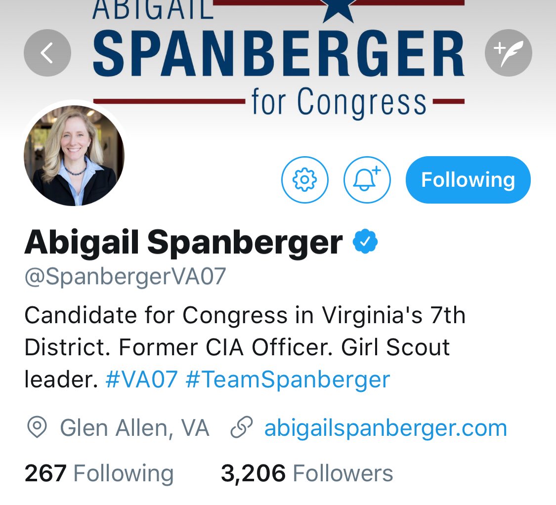 teensforhrc's tweet photo. And last but not least, Abigail Spanberger who was in the CIA! @SpanbergerVA07 https://t.co/n9U3Me6RSJ