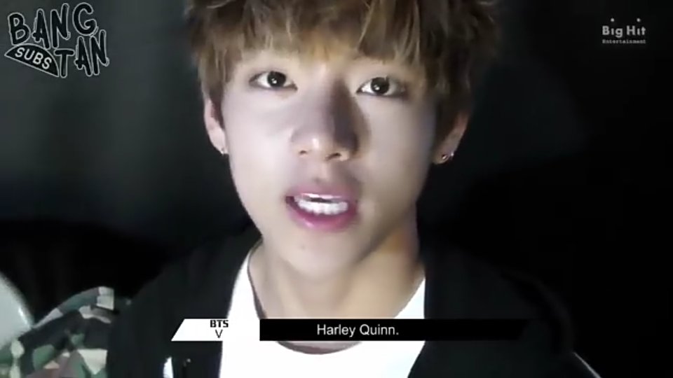 When Taehyung was asked by bighit who he wanted to dress up as for halloween, he answered Harley Quinn but they ended up dressing him up as Dracula. .