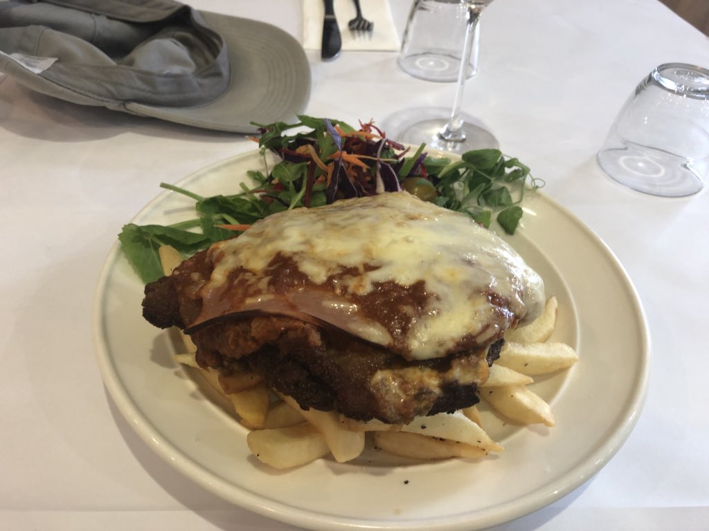 My mate <a href="/GerardDaffy/">Gerard Daffy</a> has a bit of a campaign going against venues which serve schnitzel parmigiana ON TOP OF CHIPS (not beside them)

So I’m at a family function and I’m sorry to tell you Gerard but the abomination just happened right in front of me. Very disturbing.