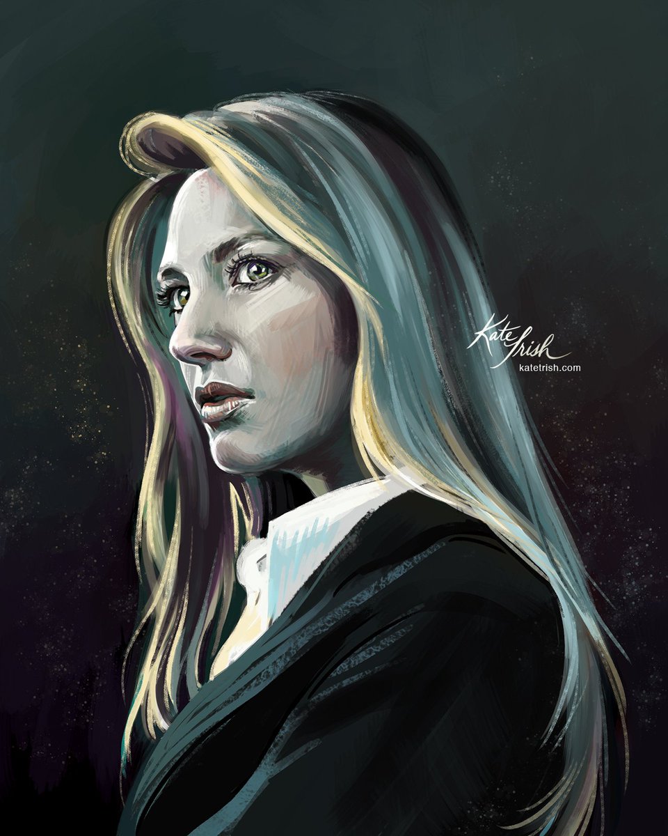 Kate_Trish's tweet photo. I'm late to the Fringe party, but I'm having a blast watching all the seasons with @shaylienorton ! The color symbolism in the show is epic, so I HAD to paint the fabulous Olivia Dunham with this limited palette. 😉 Catch the process video at https://t.co/Jbrwa96ogP this weekend! https://t.co/MJ0uG2iRIO