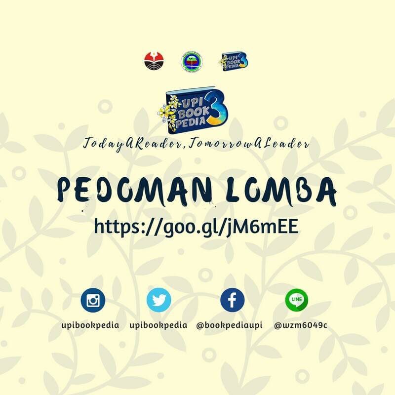 upibookpedia's tweet photo. Pedoman lomba dapat diunduh di https://t.co/BBlIZgRRoP

#upibookpedia
#todayareadertomorrowaleader
#upibookpediaIII
#UBP
#UBPIII
#StayConnectWithUs
#UPI
#Universitaspendidikanindonesia
#bandung https://t.co/ihX27Z3qlF