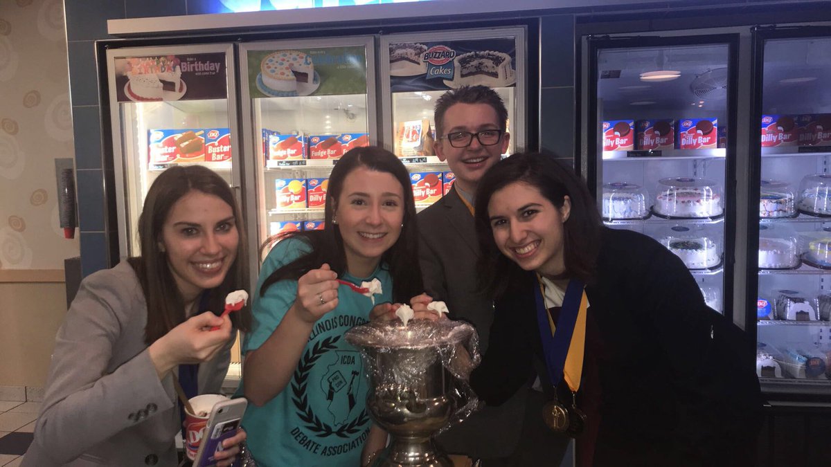 JhhsDebate's tweet photo. Huskies gotta eat (out of their championship trophy)!! https://t.co/k4JzsuHcTh