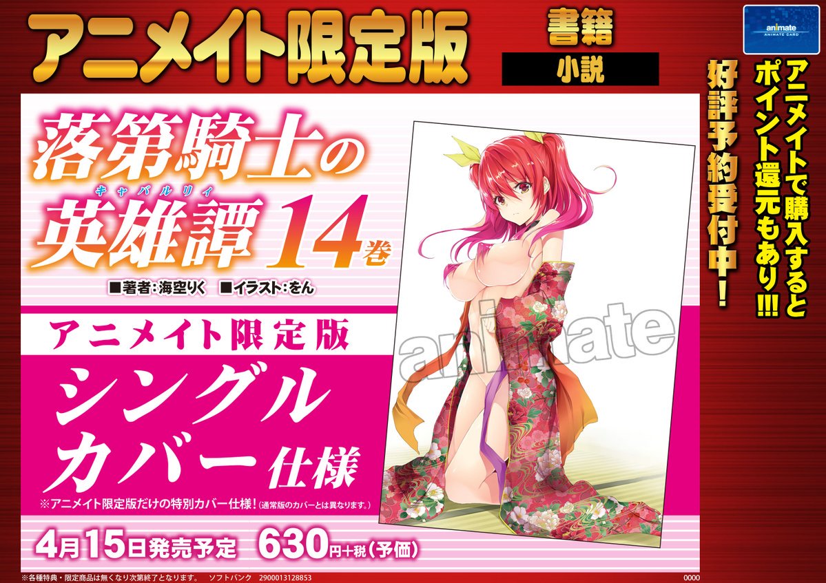 電話予約受付中 アニメイト秋葉原本館 書籍予約情報 4 15発売 落第騎士の英雄譚 14巻 アニメイト限定版 ご予約受付中 こちらはアニメイト限定版だけの特別シングルカバー仕様です ご予約はお電話でも受付中です Tel 03 59 3330 落第騎士の英雄