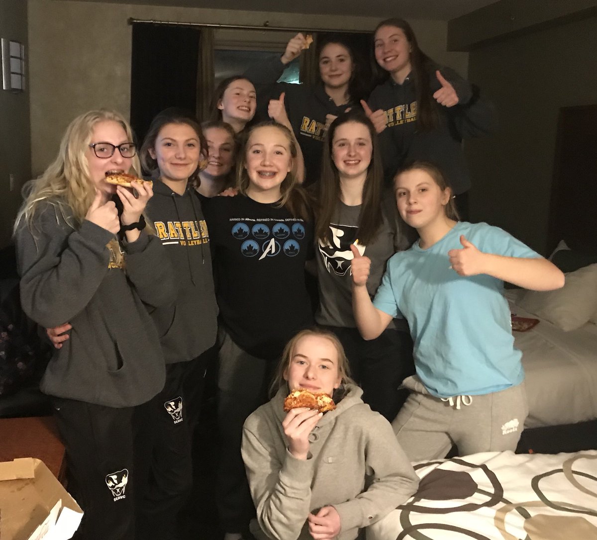 SEAVCVolleyball's tweet photo. U15 Black go 3-0 in pool play today and then defeated Prowl 2-0 in the crossover. Top 8 in Premier 1 and hoping for more. @VolleyballAB #welldeservedpizza https://t.co/ol4IUCO5zP