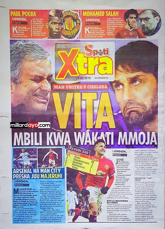 ayotv_'s tweet photo. Okwi awatikisa Waarabu #SPOTIXTRA
Dk 180 wachezaji wote wa Yanga mamilionea #SPOTIXTRA
Yanga wapangiwa Majimaji mpya, wacheka #SPOTIXTRA
Man United V Chelsea vita mbili kwa wakati mmoja #SPOTIXTRA
Arsenal na Man City presha juu majeruhi #SPOTIXTRA https://t.co/oxu2x0Zhqp