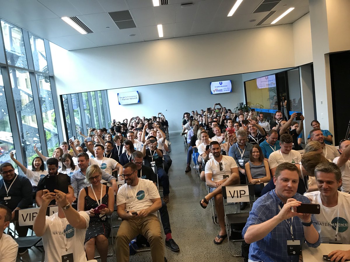 tim_and_erson's tweet photo. Crowdie at #WaterHack18  pitches about to start!!! https://t.co/JecwH0Jy3l