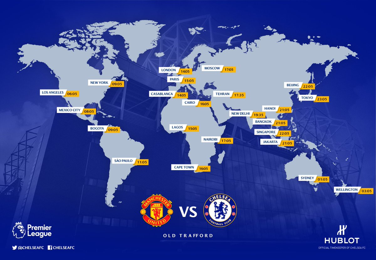 ChelseaFC's tweet photo. Where in the 🌍 will you be watching #MUNCHE? https://t.co/v9bNIazp7T