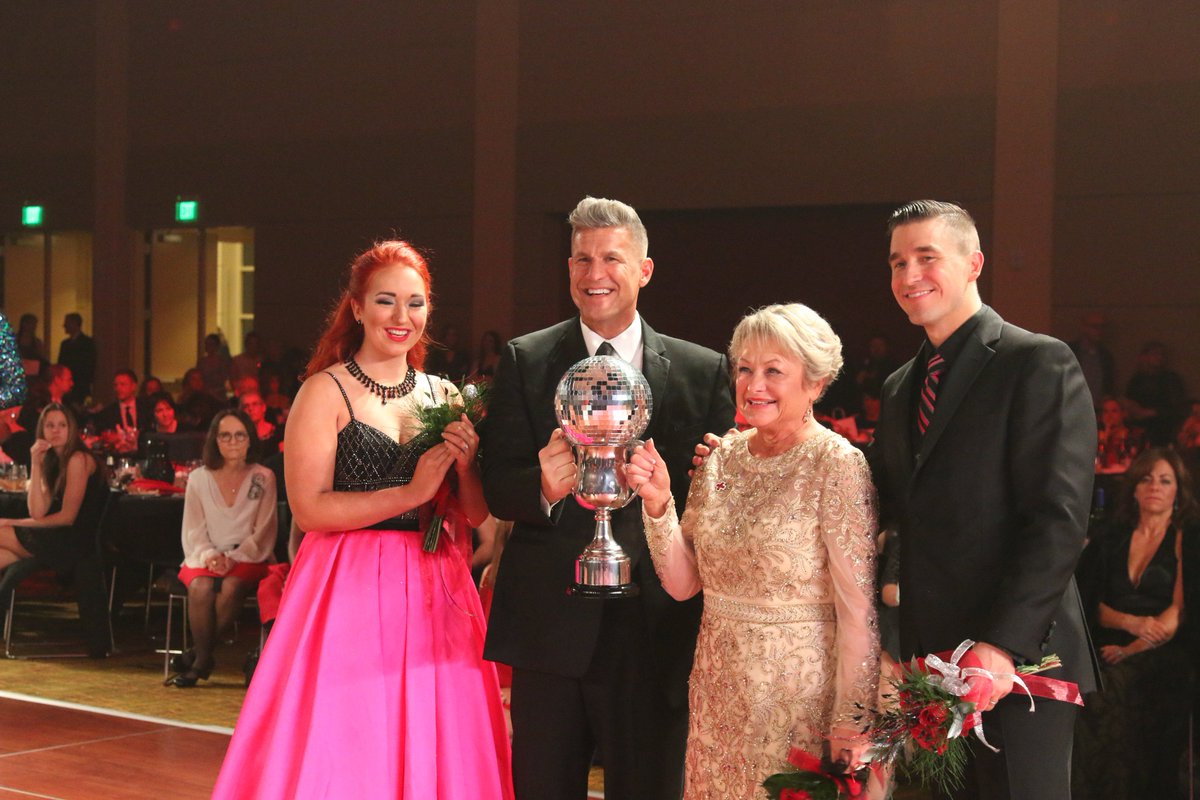 RedCrossWIS's tweet photo. TEAM SCHNEIDER STAND UP! Mary Gronnert &amp; Paul Kardish earned the title of the All-Star Mirror Ball Trophy winners! Together, they raised $201,000 for #DWOS18! #RedCrossAllStars https://t.co/Ep4ekCzv3R