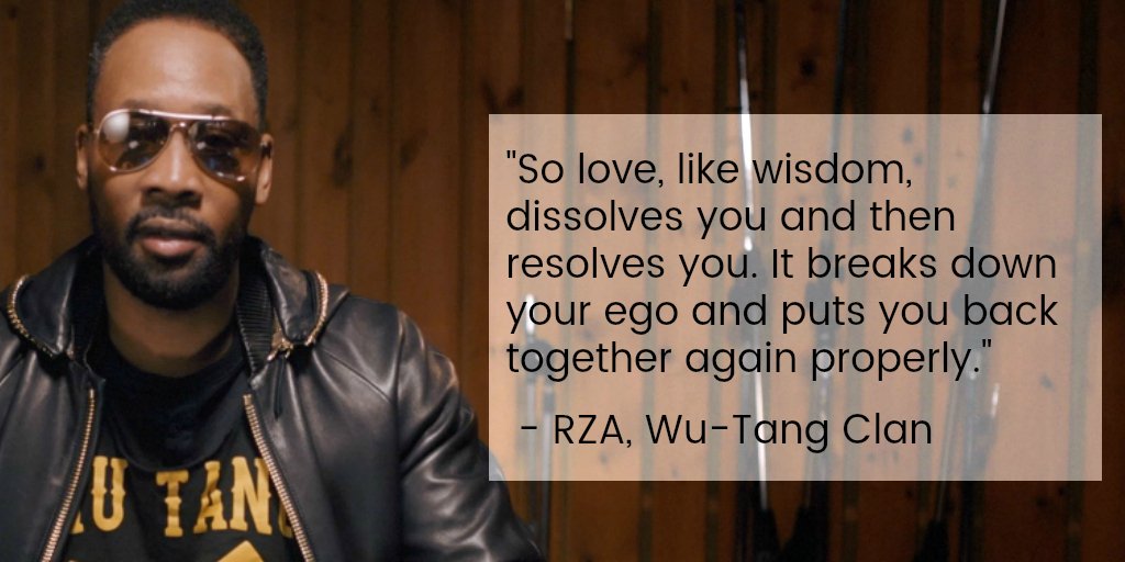 jstorres's tweet photo. "So love, like wisdom, dissolves you and then resolves you. It breaks down your ego and puts you back together again properly." - RZA => https://t.co/w6AIZEgE9Z https://t.co/BIXs2vQx8T