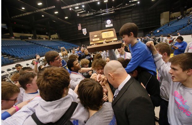 JoinThe_Tribe's tweet photo. First state hardware in 100 years at Rural.  It’s all due to hard work, commitment, and the best damn fans in the land!  5 state champs from 1917-2017, and THREE tonight!  This was not a one-shot deal...it was a warning shot.  We will be back!!! https://t.co/R2SjH5Njno