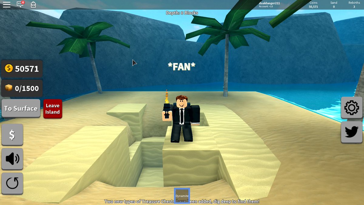 Dualdanger211 Dualdanger2211 Twitter - one of the deepest holes in treasure hunt simulator roblox