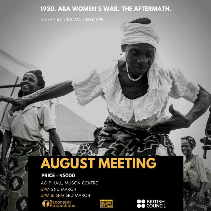 davokin's tweet image. Raconteur Productions takes us way back to 1930! Aba Women’s War. The Aftermath by Paul Ugbede. Tickets 5K augustmeeting.com #LTF2018