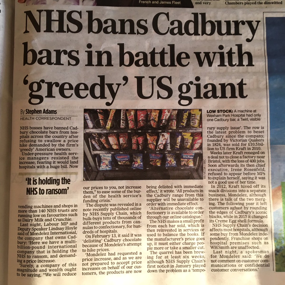 zoeharcombe's tweet photo. The NHS bans Cadbury bars because of price rises. The NHS should ban Cadbury bars &amp; all other junk because they are supposed to be a sodding HEALTH SERVICE! @NHSEngland https://t.co/67Gpjwp8Oj