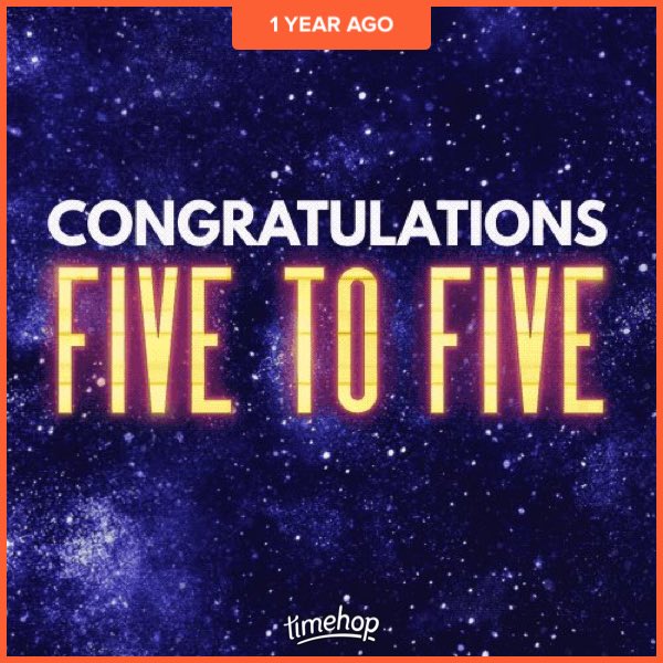 ChrisLincoln80's tweet photo. Happy 1st anniversary lads! @AJBentleyUK @CurtisTJohns @YazdanQafouri @NickCarsberg @ItsSarioSolomon @FiveToFiveMusic @TheBandMusical @TheBandFans https://t.co/PmC4Ej80MG
