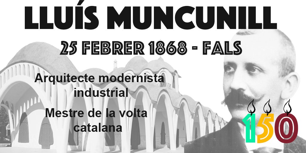 acr_fals's tweet photo. Avui fa 150 anys naixia al Mas Moncunill de Fals, Lluís Muncunill, arquitecte modernista industrial principalment a Terrassa i mestre de la volta catalana #arquitectura #modernisme #anymuncunill #falsejant https://t.co/Bn6KSUkQ9O