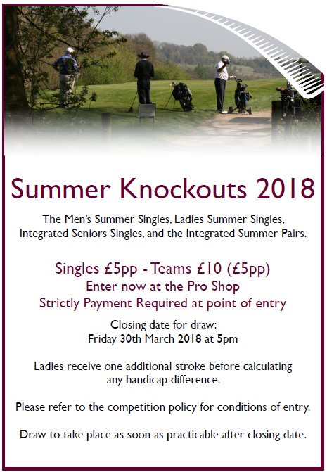 SDGCMembers's tweet image. On a Wintery day, always good to look forward to a spot of Summer matchplay.  You have a month to enter.  Payment at point of entry required (please come with correct money).  Good luck!