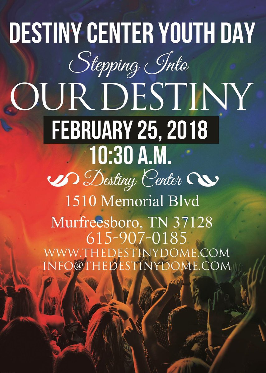 Jeweltankard's tweet photo. Come out at @10 am and hear from our youth & youth leaders about their relationship w/Jesus.
#destinycenter #massiveresults https://t.co/q5kR3riPbL