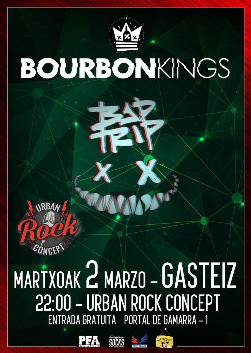 🔥ESTO NO PARA🔥
Después de nuestro paso por Madrid, estaremos tocando en casa el 2 de marzo en la Sala Urban Rock Concept junto a los grandes #BourbonKings ¡¡ya hay ganas!!✊ Entrada Gratuita.
#badtripband #badtrip #metal #alternative #numetal #nu #metaleuskadi #bourbonkings