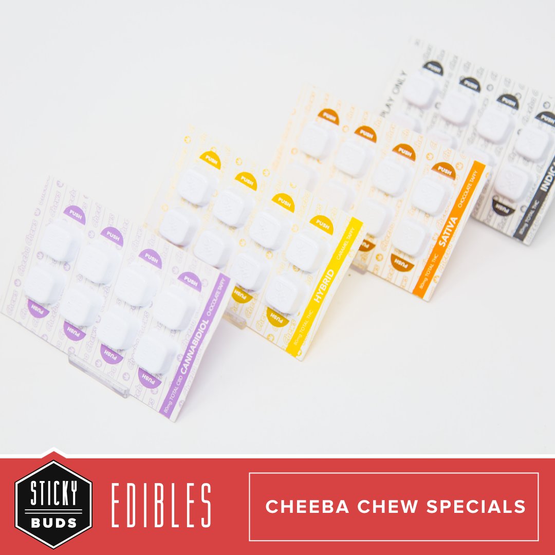 Your favorite edibles are 15% off. Take advantage of this Cheeba Chew special today only!