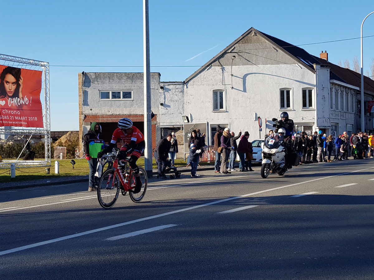 CPNcycling's tweet photo. Jasper Stuyven leading alone at Kuurne-Brussel-Kuurne #KBK Follow live on https://t.co/vsm8PqsooV and https://t.co/g7KObCWAHY https://t.co/Add9wOYue6