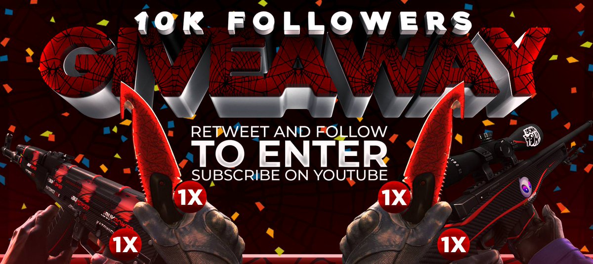 KaioluOfficial's tweet photo. ↪10.000 FOLLOWERS GIVEAWAY↩

Gut Knife | Crimson Web, Ak-47 | Redline, AWP | Redline 

TO ENTER: 
🎀RETWEET &amp; FOLLOW US 
🎀TURN NOTIFICATIONS ON
🎀TAG TWO FRIENDS 

WINNERS IN 10 DAYS.
THANKS FOR BEING WITH US💕 https://t.co/OpMiVLctRY