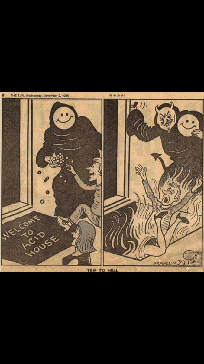 realmadchester's tweet photo. 1988 and The Sun's fraudulent perception!! 
Their attempt of Anti Acid House Campaign!!! 
One thing Raving has taught us is that we really love to Rave! 🙌 https://t.co/TtpqIybQer
