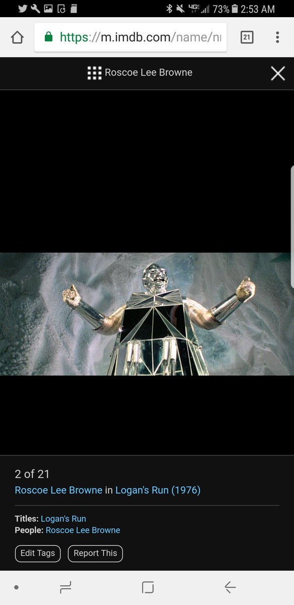 shlingdong's tweet photo. @kaufman_roger @amsnyde @jrblevreturns @cellytron @JenniferOberth @folkartbird @Perilandra @Loffz @FanForumsTV @SchmoopyWoopy OMG! Who already knew that Roscoe Lee Browne was the "IT'S MY JOB TO FREEZE YOU" robot in #LogansRun?! ๐
How did I never realize that?!
#MeTVThing #SSFSN #Svengoolie #planetwestcoast https://t.co/JUbQ7pjKV1