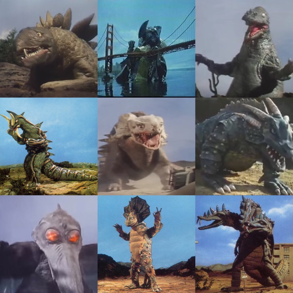 スペクトルマン』の王道な怪獣と『怪獣王子』に登場する恐竜。一箇所に