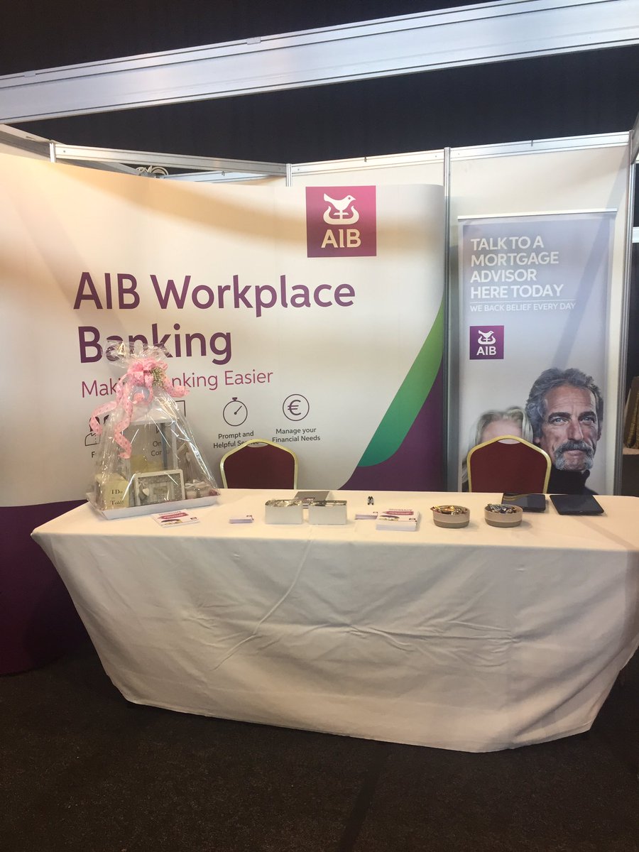 itsonlymelindab's tweet photo. All set up @beat102103 Wedding Fair. Come talk to us about Mortgages, you could win our Beautiful Hamper @AIBIreland https://t.co/RgQcu080Qf
