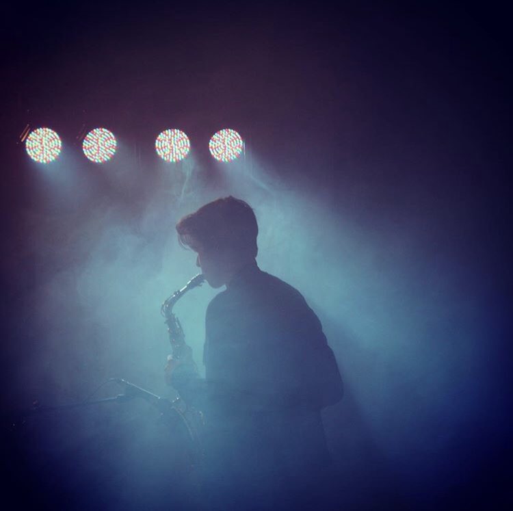 BumblefootRock's tweet image. It’s all about the Sax as ‘Nothing Blue’ hit the stage. Will’s lost in the fog! #nothingblue #bumblefootrockproject #stagework #saxaphone