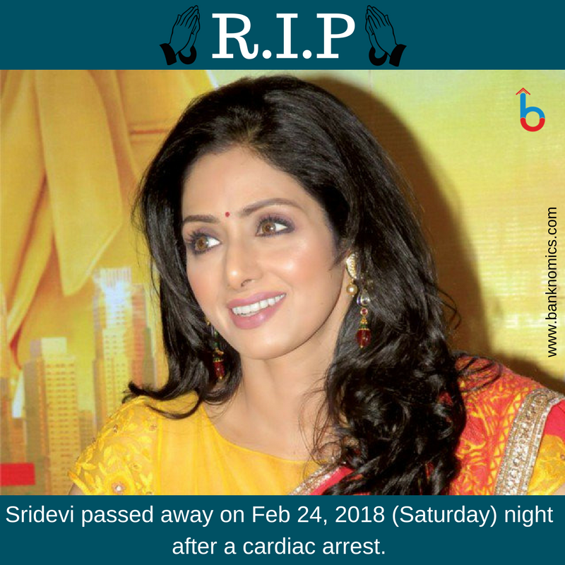 banknomics's tweet photo. R.I.P. #SriDevi The First Female Superstar of Bollywood.

@banknomics 

#RIP #SriDevi #Banknomics https://t.co/nRaoqX6kni