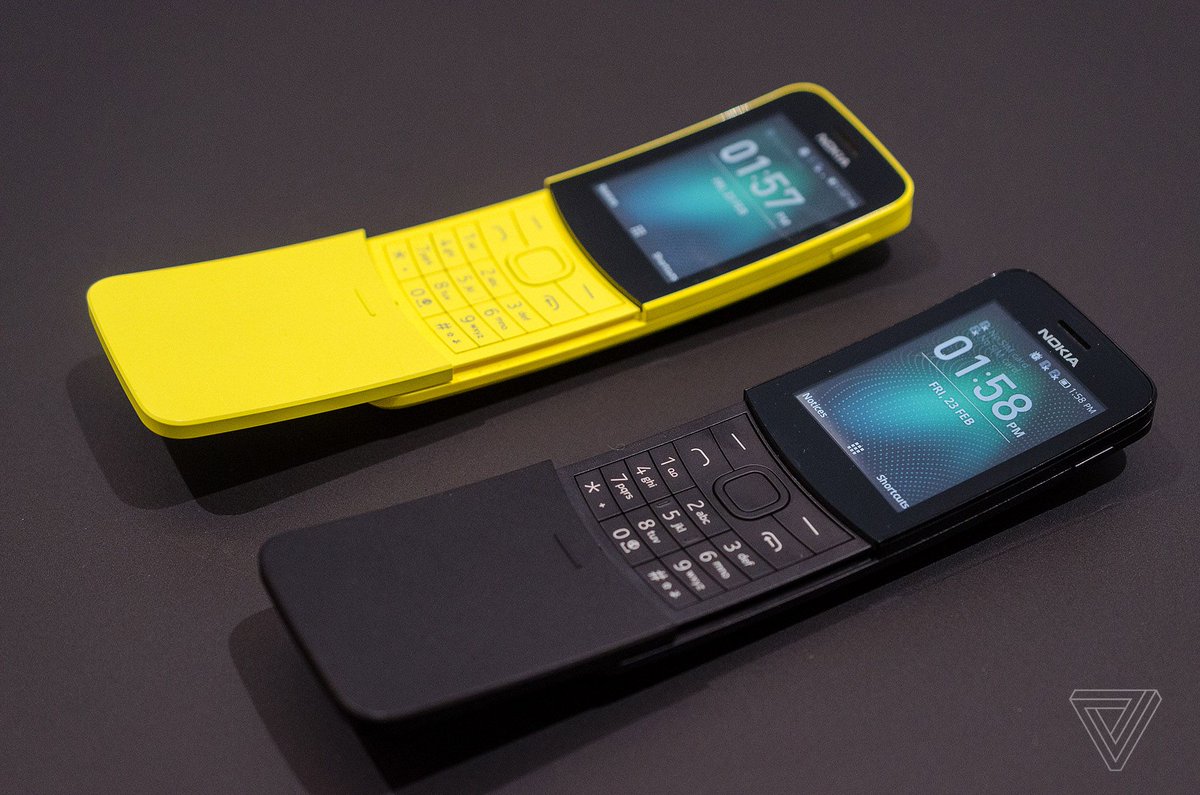verge's tweet photo. Nokia’s banana phone from The Matrix is back https://t.co/izWPSlzyT2 https://t.co/1OZzO2eoXL