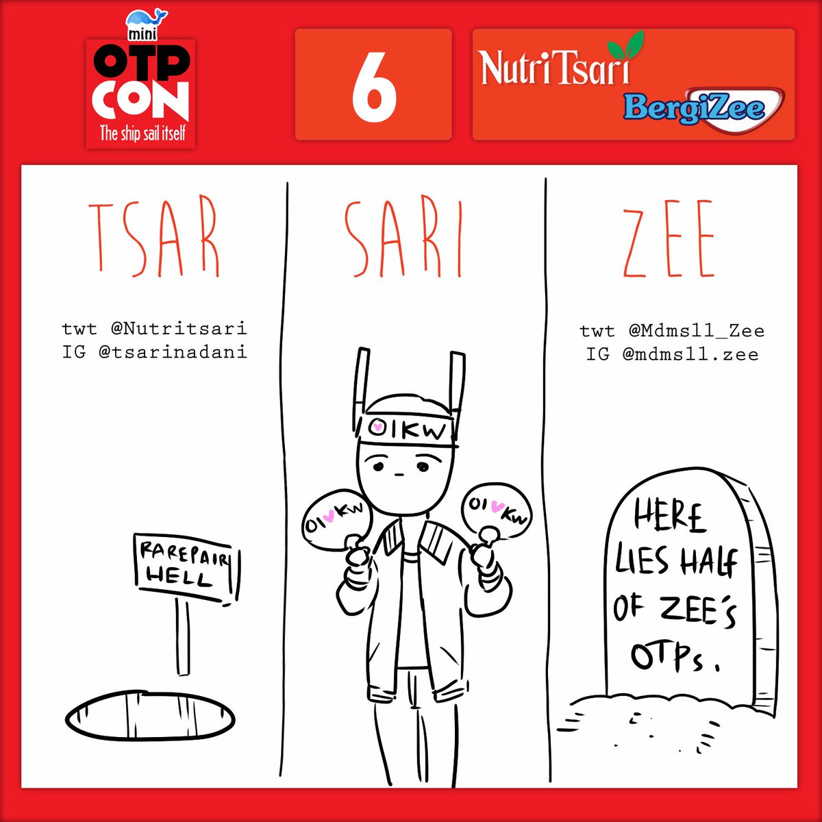 Nutritsari's tweet photo. HELLOOOOO ✨✨ ME AND @Mdmsll_Zee WILL BE TABLING AT MINI OTPCON, BOOTH NO. 6 NUTRITSARI BERGIZEE! PLEASE VISIT AND OFFER YOUR CONDOLENCES TO OUR OTPS!
#OTPcon https://t.co/C1jMp0oLs7