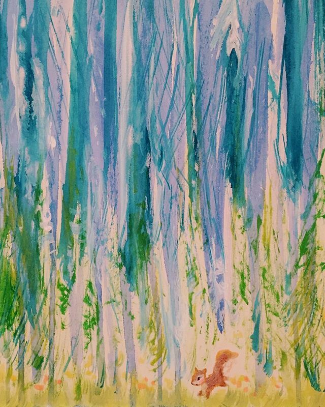 ArtworkByAllyn's tweet photo. Rainy Sunday, squirrel don’t mind ✨ #raininforest #squirrel #paintingonpaper #artworkbyallyn #illustration #bluesgreens #animalart #watercolor #rainyday #cards #notebookcovers #surfacedesign https://t.co/HTCbk34I0q https://t.co/od1wqTSBlL