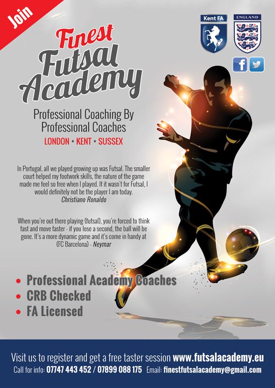 Finest_Futsal's tweet photo. Sign up today to our Sevenoaks branch spaces available for a limited time! Register here - https://t.co/jKamjPVj9F #sevenoaks #futsal #football https://t.co/KY2BqpediR