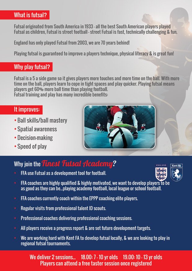 Finest_Futsal's tweet photo. Sign up today to our Sevenoaks branch spaces available for a limited time! Register here - https://t.co/jKamjPVj9F #sevenoaks #futsal #football https://t.co/KY2BqpediR