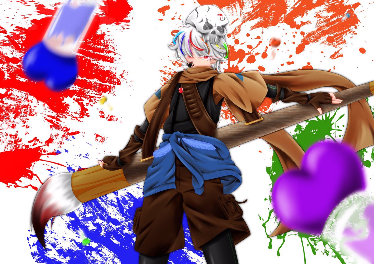 Nanohana Skeb Twitterren インクくん擬人化描きました 頭のドクロはどっかのauのパピルスってことでひとつ Ink 殺意だけを持って君を殺す みたいな感じで 目を赤くしたかったので赤色を殺意にしてますm M アンダーテール