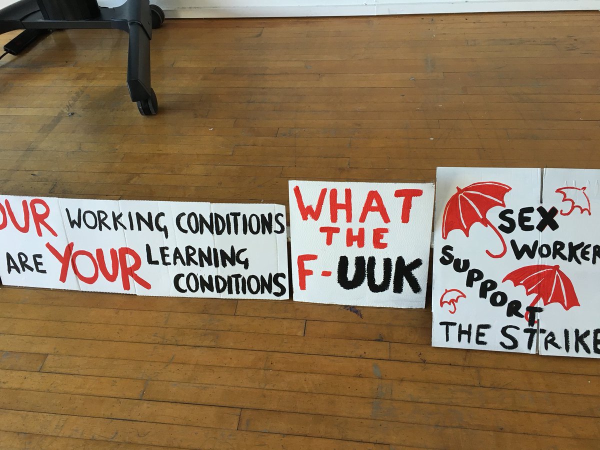 SexWorkHive's tweet photo. Prepping to join the picket line tomorrow in solidarity with our striking colleagues in universities. #SexWorkersSupportTheStrike #ucustrikes #ussstrike https://t.co/ckchyJjfjR
