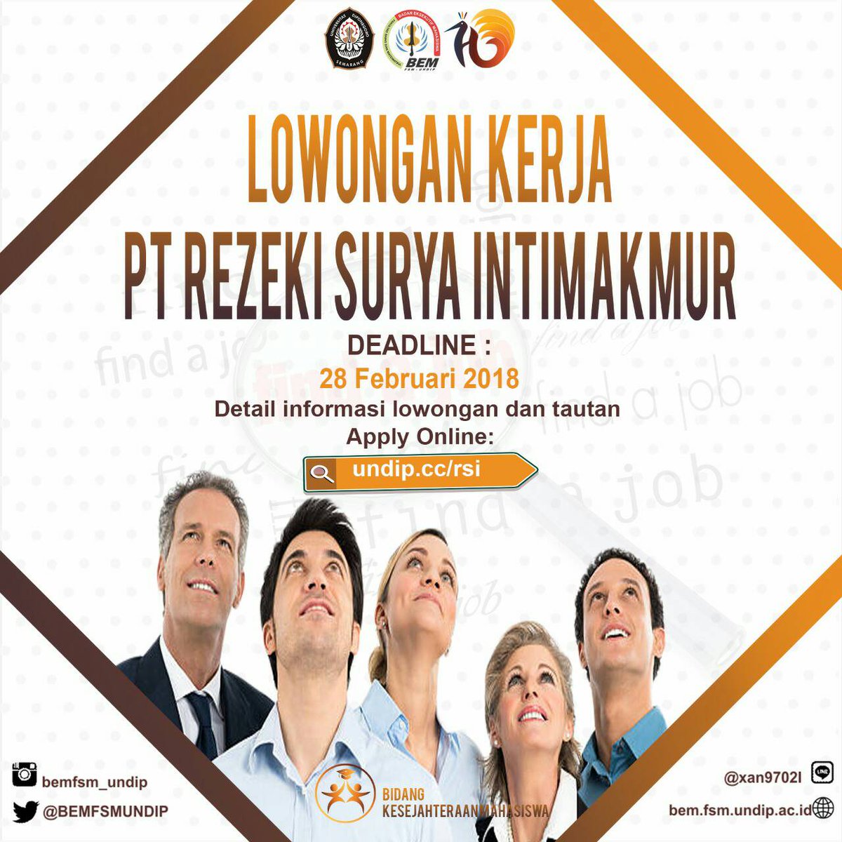 [INFO LOKER]
rezeki-group.com
Posisi: Sekretaris, Staff Keuangan, Staff Administrasi Umum, Staff Legal, IT Support, Dll.
Persyaratan: S1 Semua Jurusan. Dapat bekerja dalam tim. Penempatan: Jakarta dan Semarang. Dll.
Narahubung :📞 : 0898-5494-634, line : finairodatulafiyah