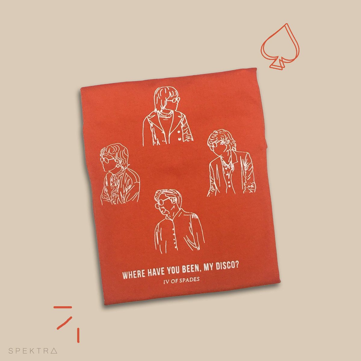 spektraph's tweet image. Children of the future, let me tell you something;
They don't need no disco, no disco, but you do! ♠️

Grab this IV OF SPADES shirt for only 250 pesos at facebook.com/spektraph!