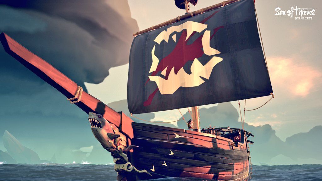 Brutalosity's tweet photo. I present the SS Greg Norman (The Shark!) in all her glory. She served me well in this past @SeaOfThieves stress test. #boatworldorder https://t.co/z2vGqPo0Vq
