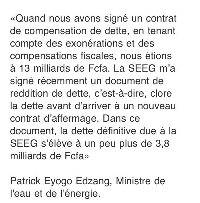 Précisions du Ministre de l'Eau et de l'Energie