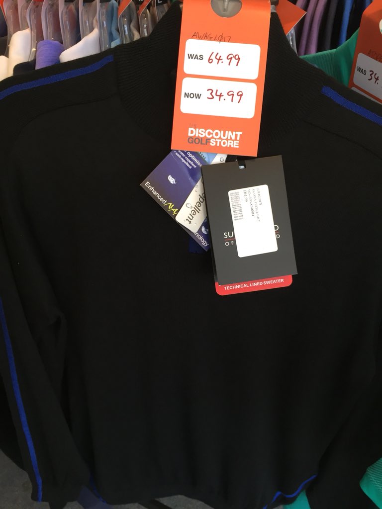 TheDiscountGolf's tweet photo. Sunderland lined sweaters Were £64.99 Now £34.99 @addingtoncourt @CrownGolf #golfsale #golfclearancecroydon https://t.co/TATWvpIX6w
