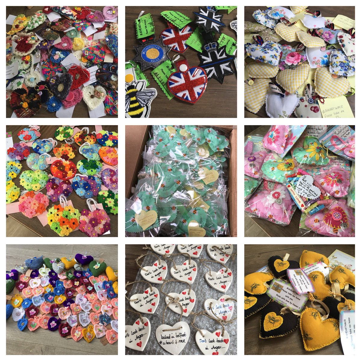 B_Stitched's tweet photo. #aheart4mcr 2013 hearts collected already! #crafters join us here https://t.co/NtVSfr5iBC and let’s show #manchester some #love 22/5/2018 💕🐝 https://t.co/IVDDu9ZDjr