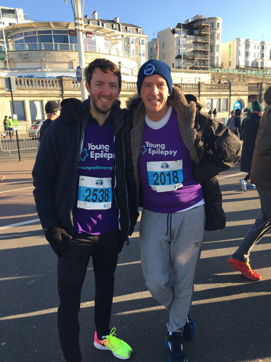 redpath100's tweet image. Amazing to run the Brighton half marathon for #youngepilepsy today and meet @FatboySlim before the race