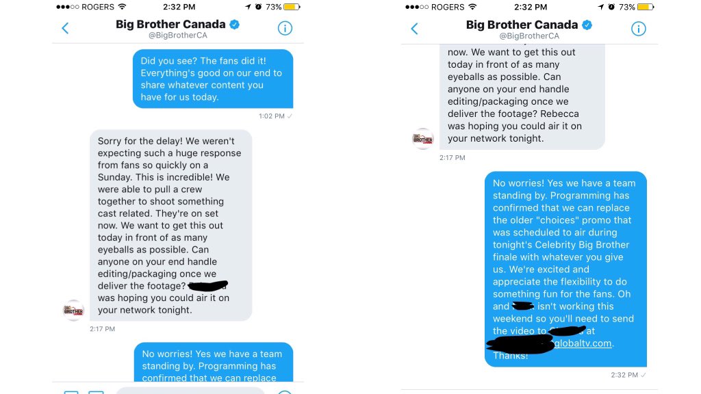 GlobalTV's tweet photo. The power of Big Brother fans! Watch the #BBCeleb finale tonight 8pm e/p for a special #BBCAN6 sneak peek. https://t.co/oyVjyAWUOw